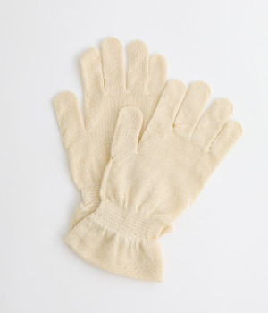 シルク100％　手袋(卵色-ONESIZE)