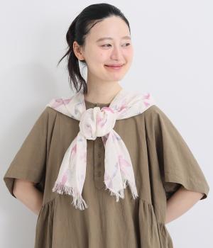 軽くてやわらかいシルク混ストール(藤色-F)