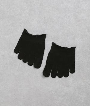 つま先すっきりあたたか　5本指つま先カバーソックス(鉄黒-F)