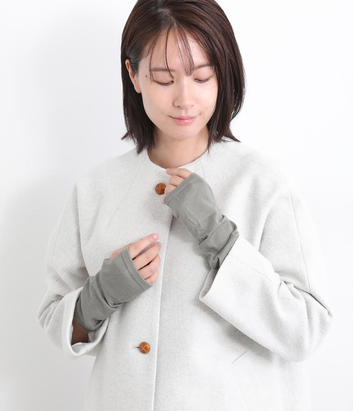 極暖シルク　薄手アームウォーマー(鉛色-F)