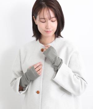 極暖シルク　薄手アームウォーマー(鉛色-F)