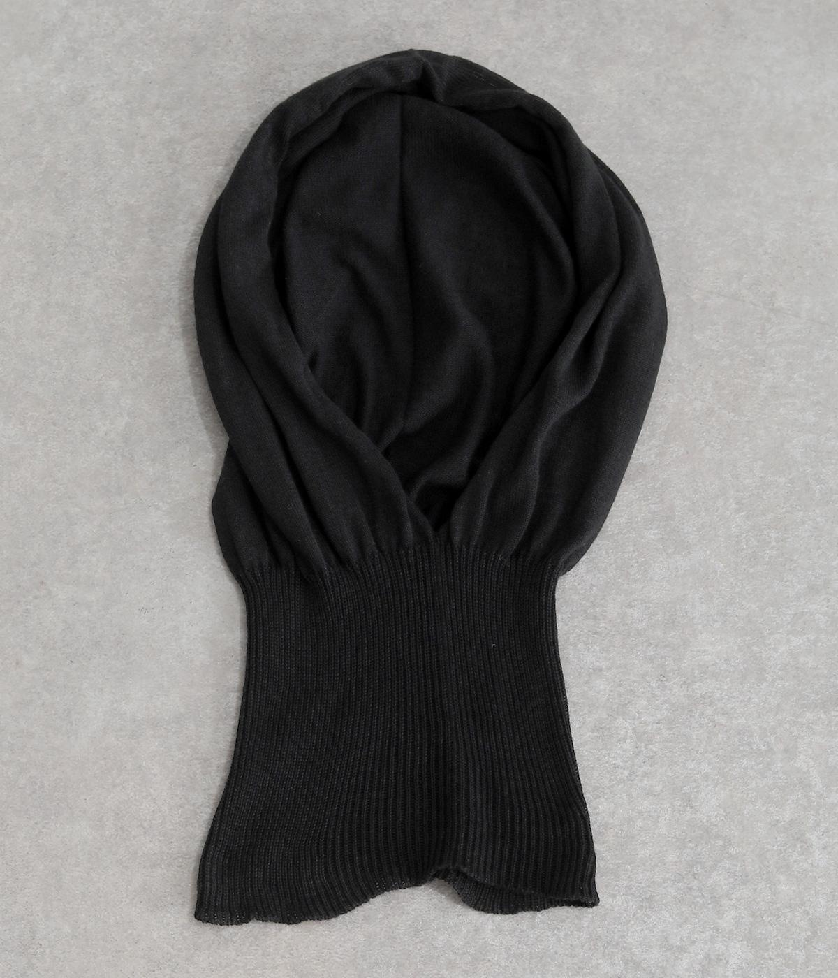 シルク混フード付きUVネックカバー(鉄黒-F)