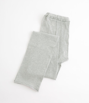 コットンリネンロングレギンス(ヘザーグレー-ONESIZE)