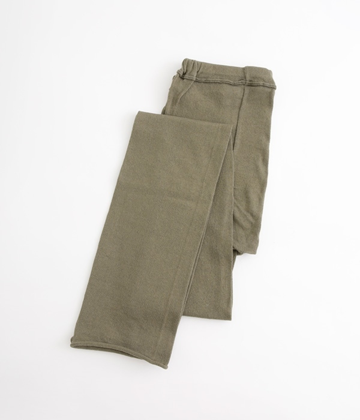 コットンリネンロングレギンス(カーキ-ONESIZE)