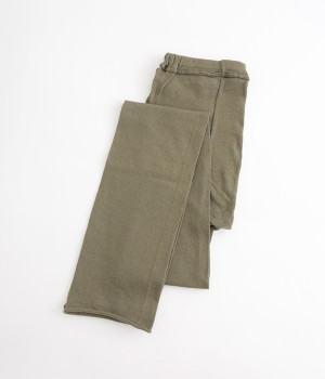 コットンリネンロングレギンス(カーキ-ONESIZE)