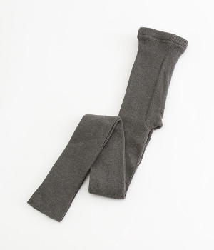コットンリネンリブレギンス(ヘザーチャコール-ONESIZE)