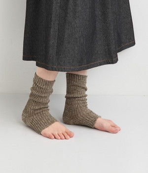 リネンオーガニックコットンリブサンダルソックス