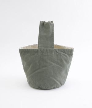 キャンバスバケットバッグスモール(グレー-ONESIZE)