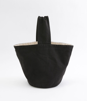 キャンバスバケットバッグミディアム(ブラック-ONESIZE)