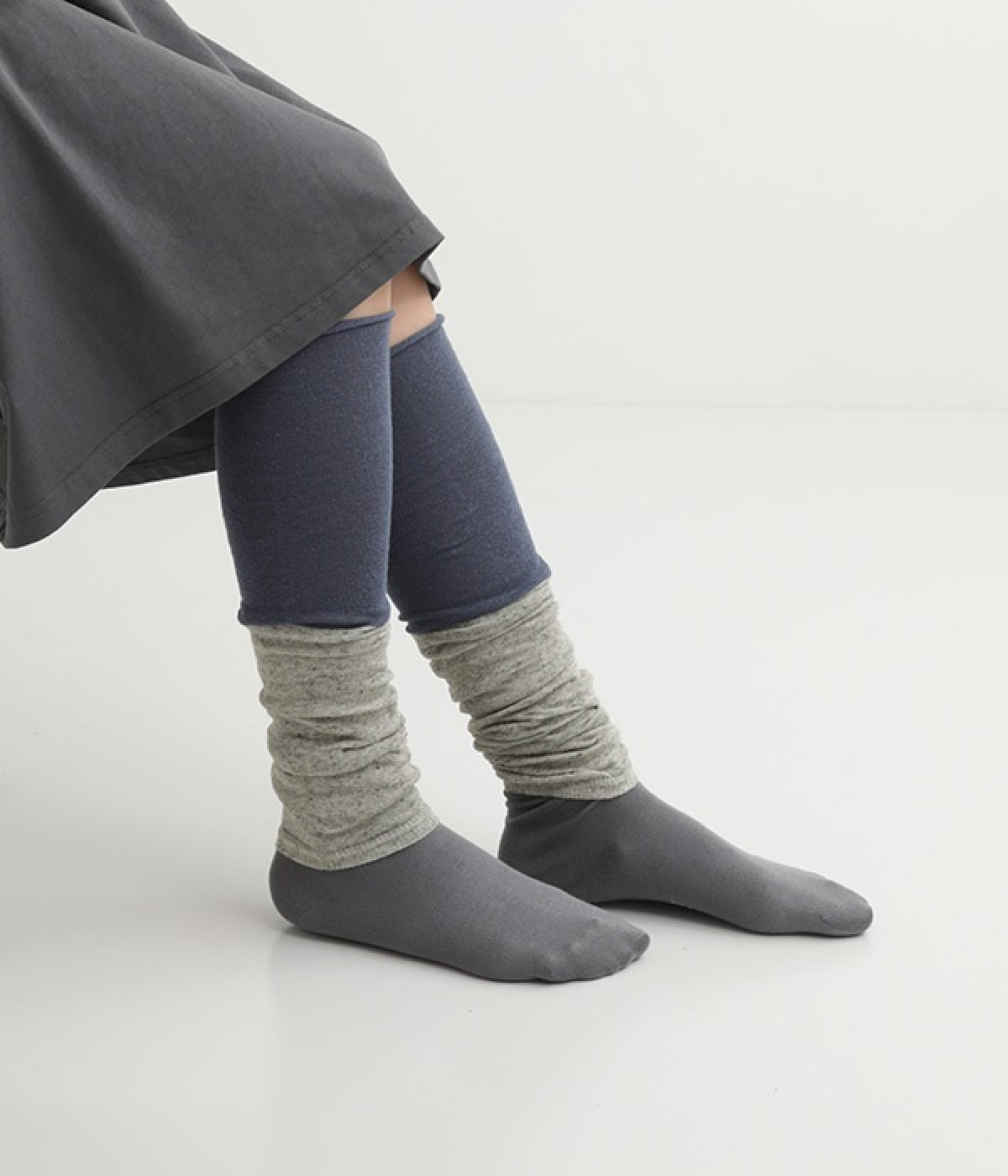 コットンリネン2wayロングチューブ(バイカラー/ネイビー-ONESIZE)