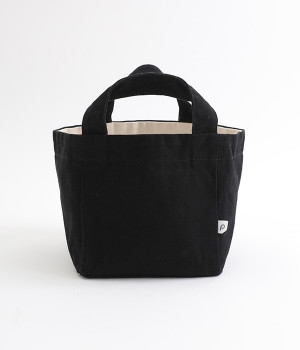 キャンバスキューブトート　ミニ(ブラック-ONESIZE)