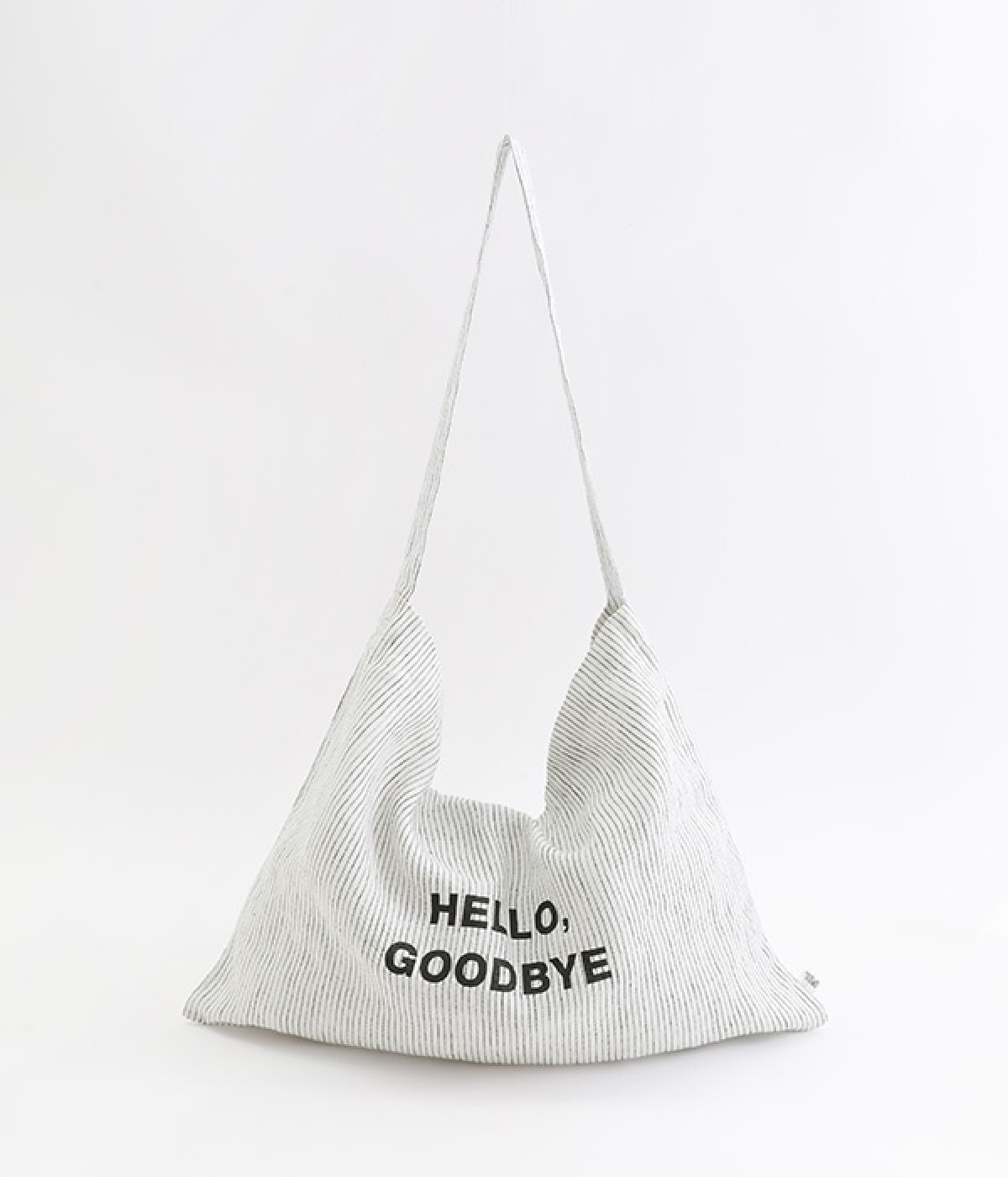 リネンプリント　ショルダーバッグ(ストライプ-ONESIZE)