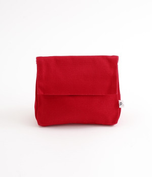 キャンバス　トライアングルポーチ(レッド-ONESIZE)
