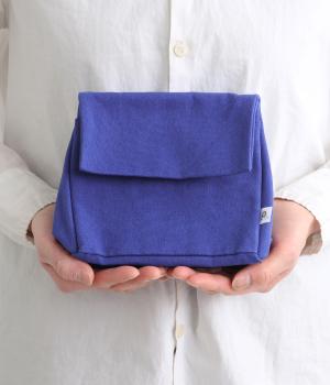 キャンバス　トライアングルポーチ(ブルー-F)