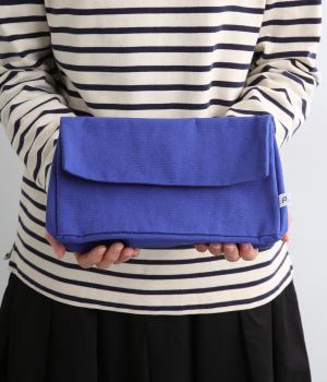 キャンバス　トライアングルポーチ　ラージ(ブルー-F)