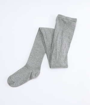 アクリルウール　ワイドリブタイツ(ヘザーグレー-ONESIZE)