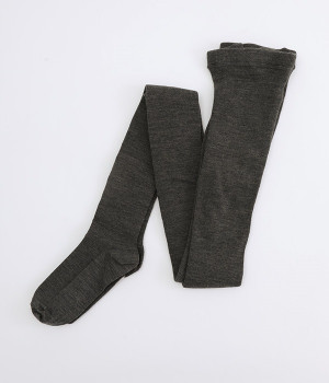 メリノウール　リブタイツ(ヘイザーチャコール-ONESIZE)