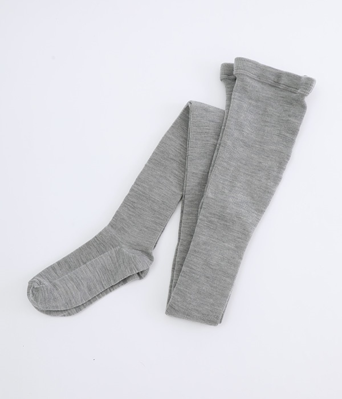 メリノウール　リブタイツ(ヘザーグレー-ONESIZE)