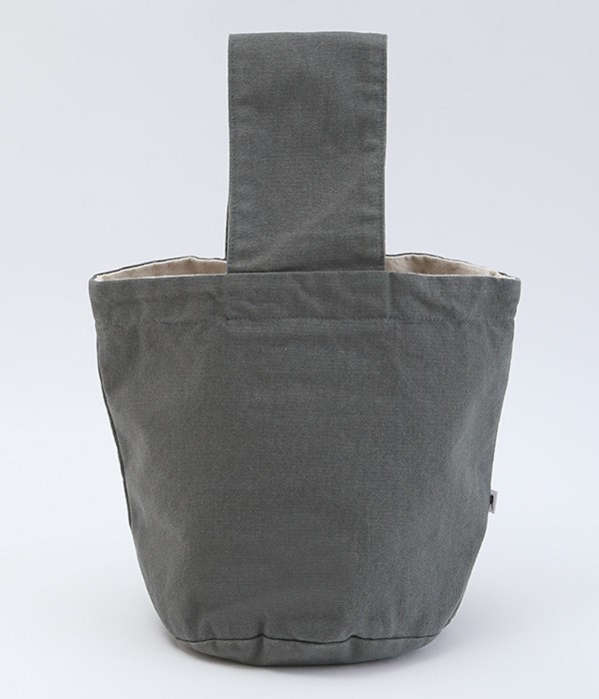 キャンバスバケットバッグミニ(グレー-ONESIZE)