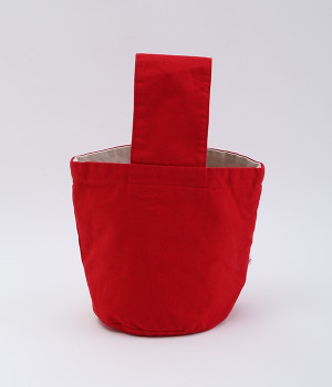 キャンバスバケットバッグミニ(レッド-ONESIZE)