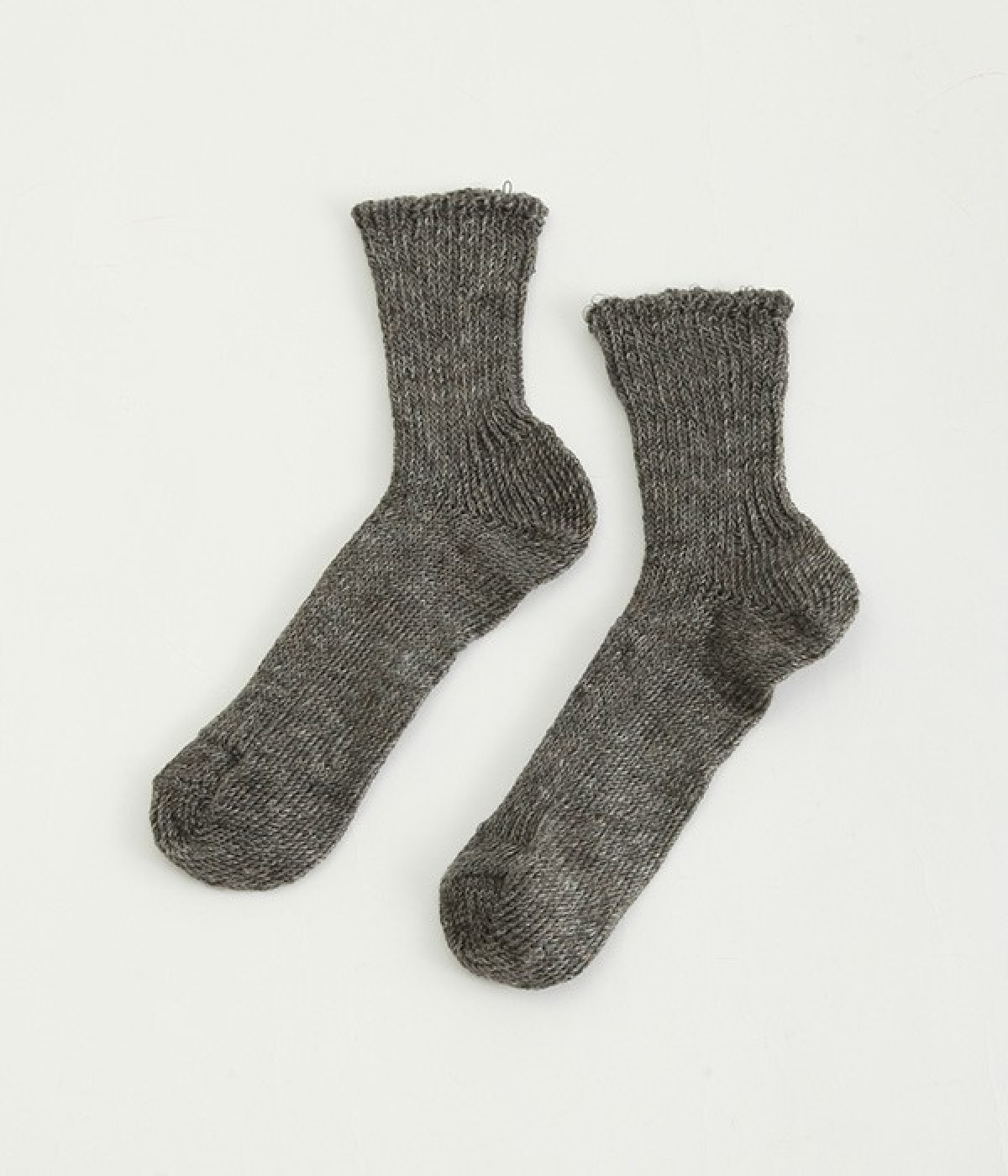 リネンショートソックス(チャコール-ONESIZE)