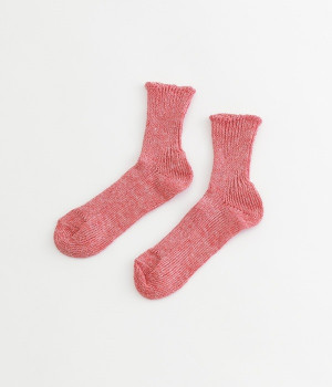 リネンショートソックス(レッド-ONESIZE)