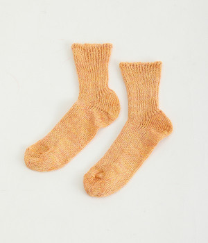 リネンショートソックス(オレンジ-ONESIZE)