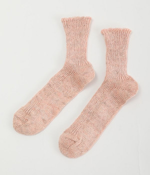 リネンショートソックス(ピンク-ONESIZE)