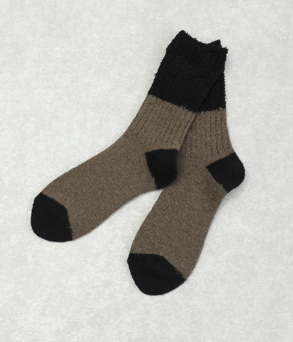 スウィッチングカラーソックス(ダークブラウン-ONESIZE)