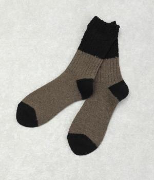 スウィッチングカラーソックス(ダークブラウン-ONESIZE)