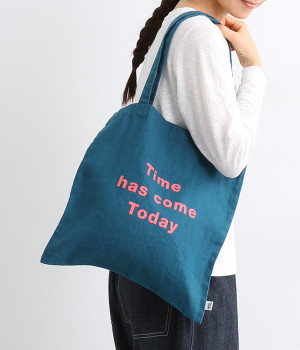 リネンプリント　トートバッグ(マリンブルー/T-ONESIZE)