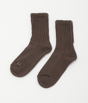 コットンリブパイルHMソックス(ブラウン-ONESIZE)
