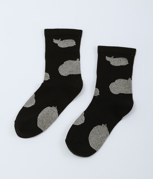 アクリルウールキャットソックス(ブラック-ONESIZE)