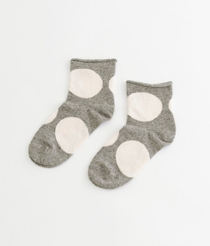 ビッグドットショートソックス(ヘザーチャコール/オフ-ONESIZE)