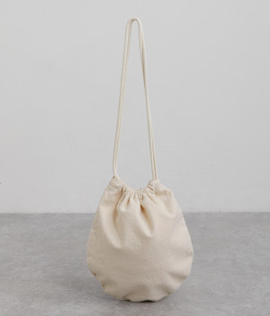 キャンバス　サークルドローストリングバッグ(ナチュラル-ONESIZE)