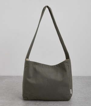 キャンバス　ショルダーバッグ(グレー-ONESIZE)