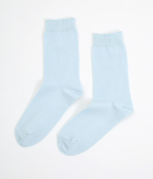 コットンリネンカラーソックス(サックス-ONESIZE)