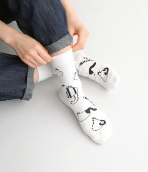 【maboさんコラボ】コットンMBキャットソックス(オフ-ONESIZE)