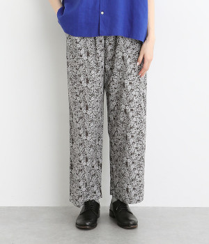 フラワープリントパンツ(ブラック-ONESIZE)