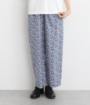 フラワープリントパンツ(ブルー-ONESIZE)