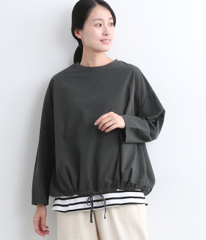 オーバーダイリブネックプルオーバー(スミクロ-ONESIZE)