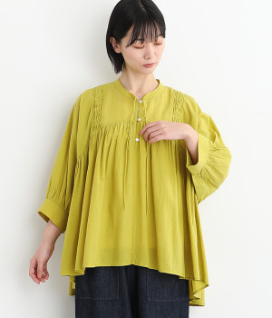 コットンキャンブリック　ピンタックドルマンプルオーバー(シトラス-ONESIZE)