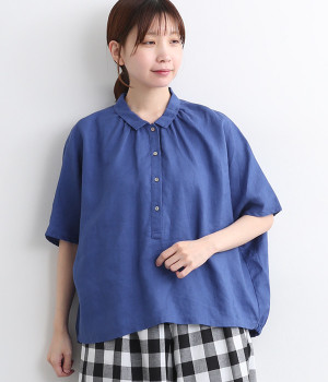 ヘンプカラードドルマンプルオーバー(ブルー-ONESIZE)