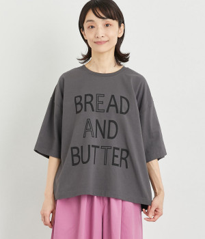 プリントTシャツ　ブレッド＆バター(チャコール-ONESIZE)