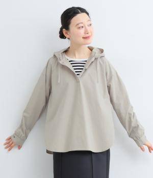 コットンリネンダンプシャツパーカー