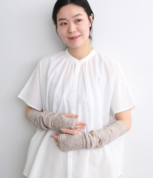 リネンメッシュアームカバーロング