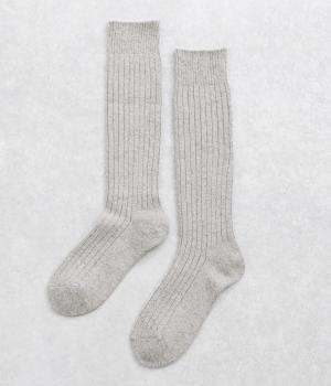 アクリルウールハイソックス(ライトグレー-F)