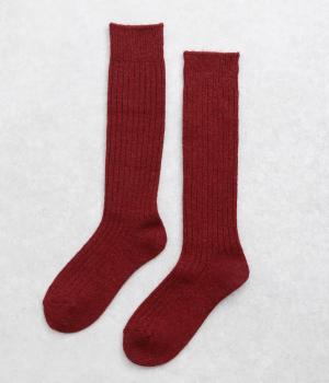 アクリルウールハイソックス(ワイン-F)