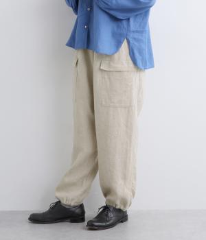 ヘビーリネンフロントポケットパンツ(ナチュラル-F)