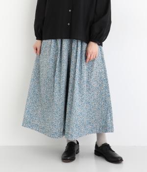 ローンフラワープリントガウチョパンツ(アイボリー-F)